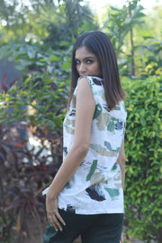 Senorita Black & green 100% Cotton Printed Co-Ord Set, Sleeve less