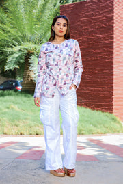 Buy Multicolour Cotton Satin Full Sleeve Top for Women at Senorita Fashions